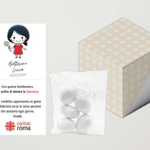 Bomboniera crema- Battesimo bimba