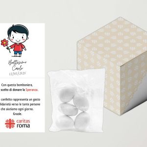 Bomboniera crema- Battesimo bimbo