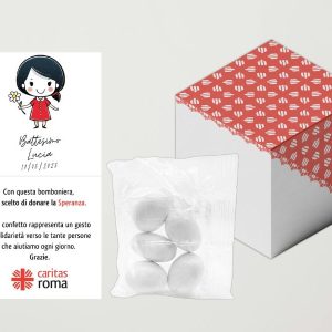 Bomboniera rossa- Battesimo bimba