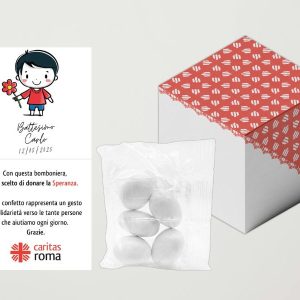 Bomboniera rossa- Battesimo bimbo